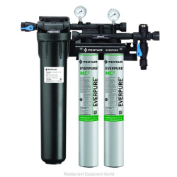 Sistema de filtración de agua Everpure Coldrink Twin 2-MC2 con prefiltro: 0.5 micras y 3.34 GPM - Everpure EV9328-02